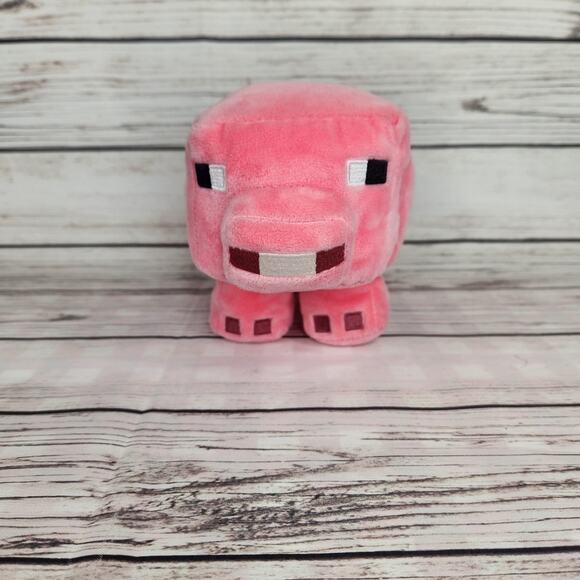 Minecraft Pink Pig Plush 9in Pixelated Stuffed Soft Mattel Collectible - Picture 3 of 8